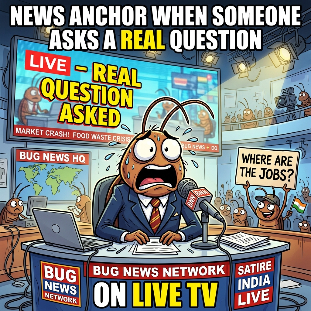 News anchor when someone asks a real question on live TV 😱