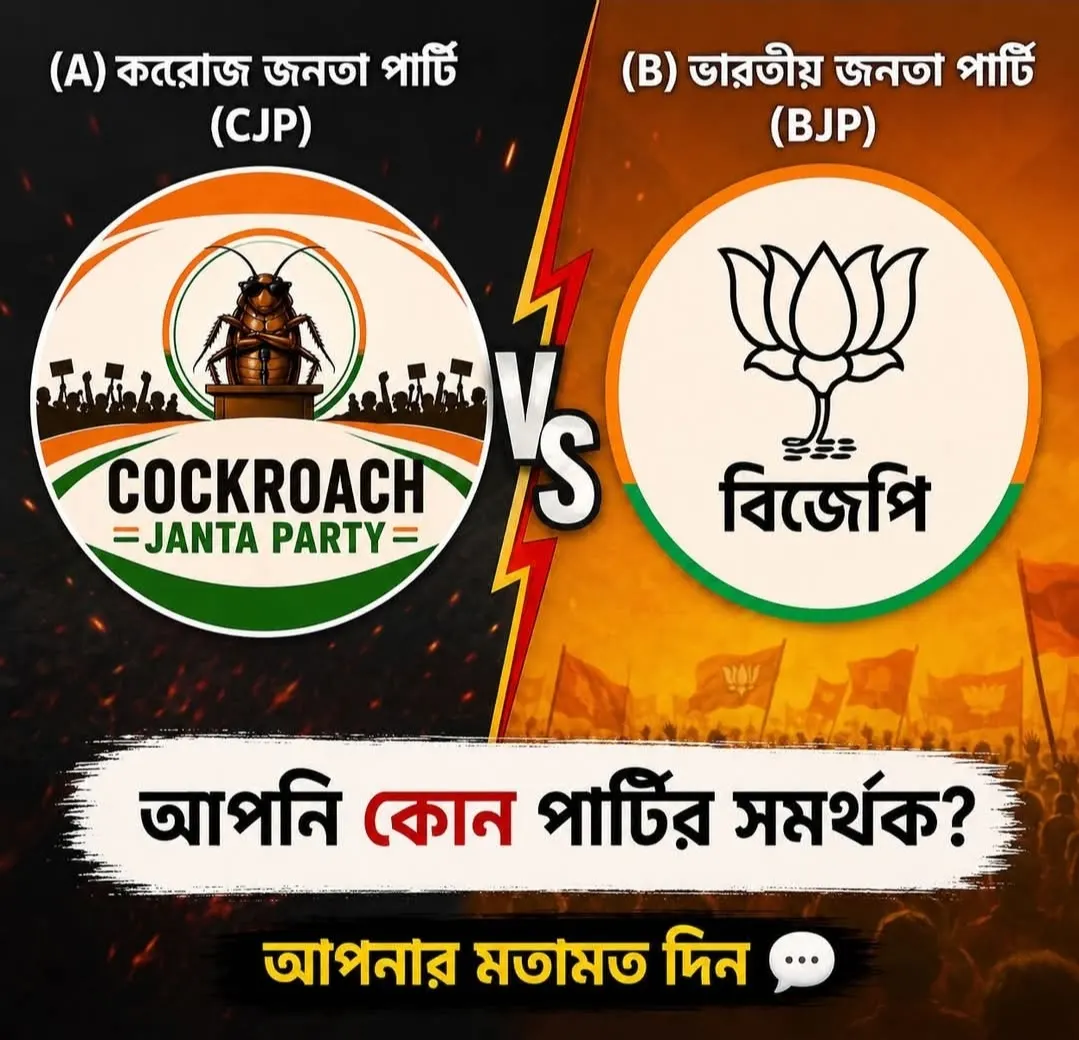 #cockroach  আপনি কোন পার্টির সামর্থক??