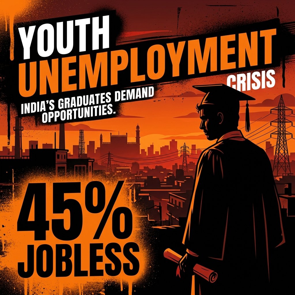 💼 Unemployment Crisis: 45% Youth Jobless in India